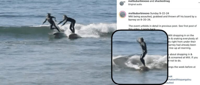 Topanga assault (pictured) and complete lack of remorse by the perp (insert). Photo: Instagram